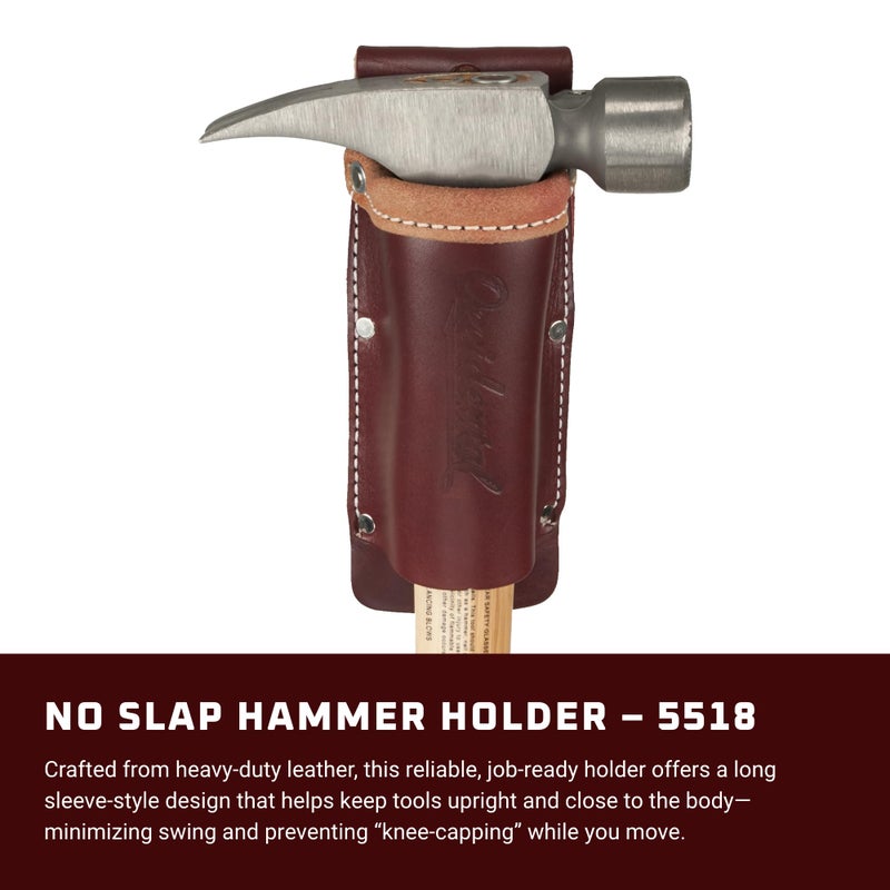 Occidental Leather No Slap Hammer Holder - Long Sleeve Design - Accommodates Hammer Tackers & Flat Bars - Accepts Up to a 3â€ Wide Belt - Made in USA - Image 2